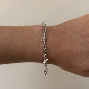 Vintage barbed wire stainless steel bracelet